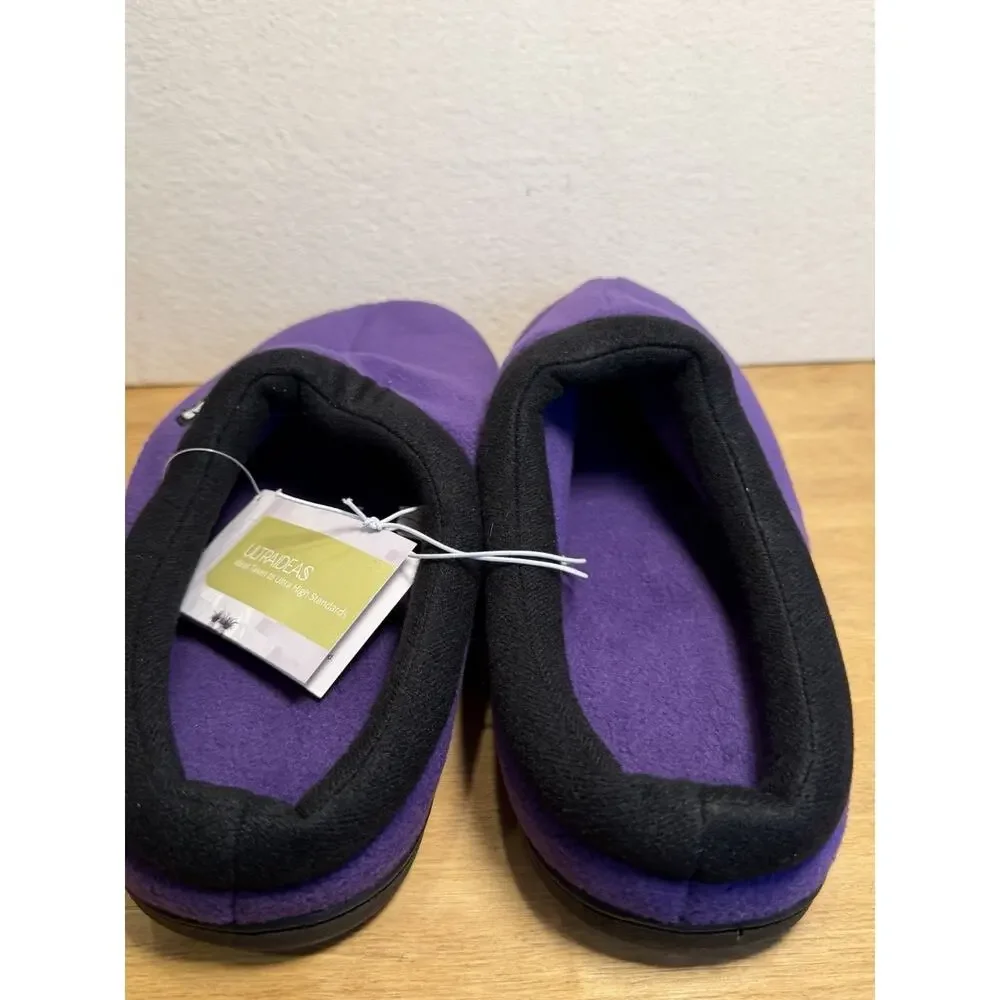 UltraIdeas Purple Fleece Slippers House Shoes Men’s 11-12 Women’s 13-14 NWT